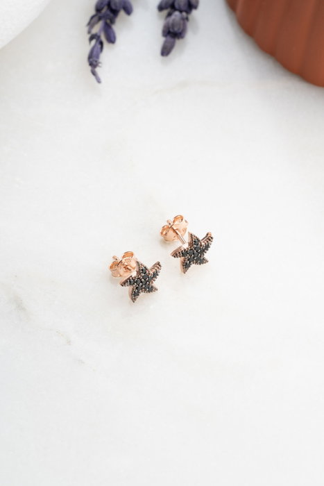 Heliophilia Silver Pendientes de Plata de Ley 925 Negros Stud NRZ99417